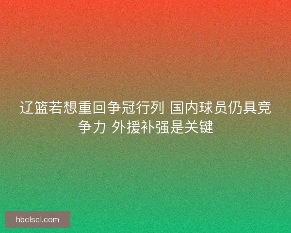 辽篮若想重回争冠行列 国内球员仍具竞争力 外援补强是关键